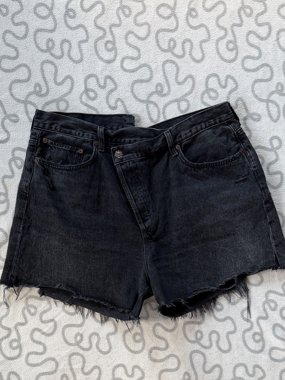 Agolde Black Criss Cross Short